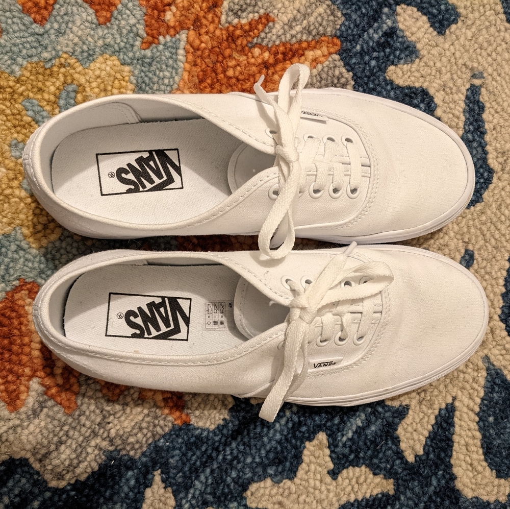 Authentic True White Vans